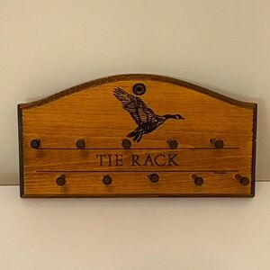 Vintage Wooden tie Wall Rack North Columbia tie rack made in Canada 10 posts